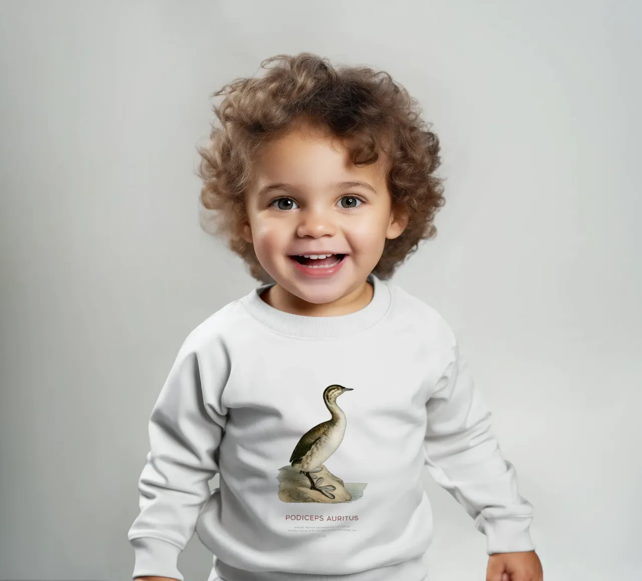 Svasso cornuto o Podiceps auritus felpa neonato da Vintagrafica