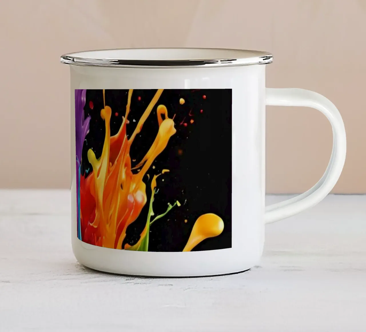 truciolo di vernice 6 tazza in smalto da Rezh creations