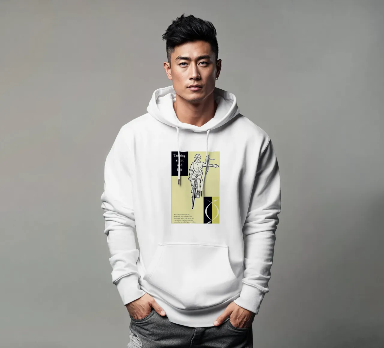 Turn Right and Left felpa con cappuccio da Hemingway Design