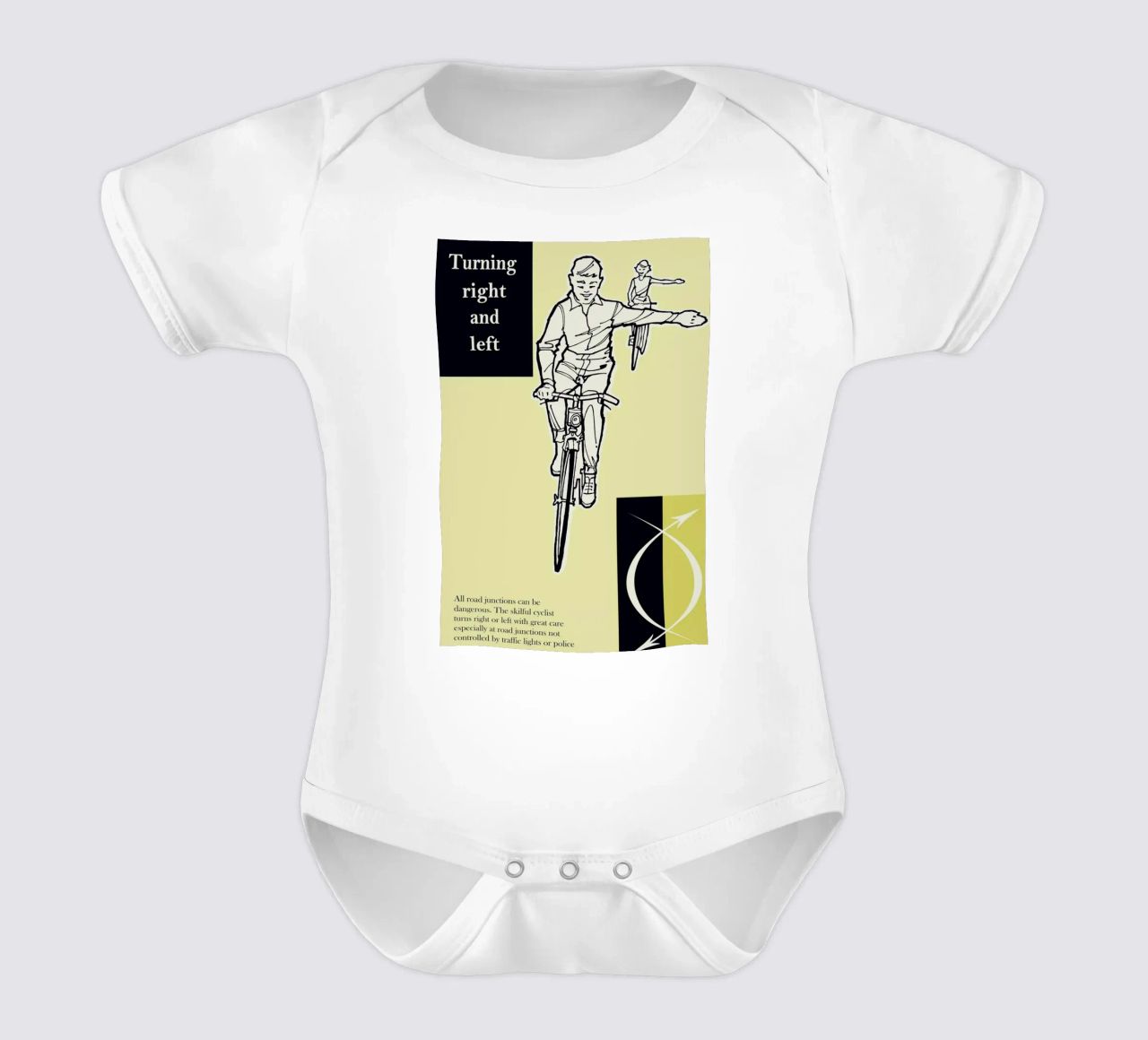 Turn Right and Left body neonato maniche corte da Hemingway Design