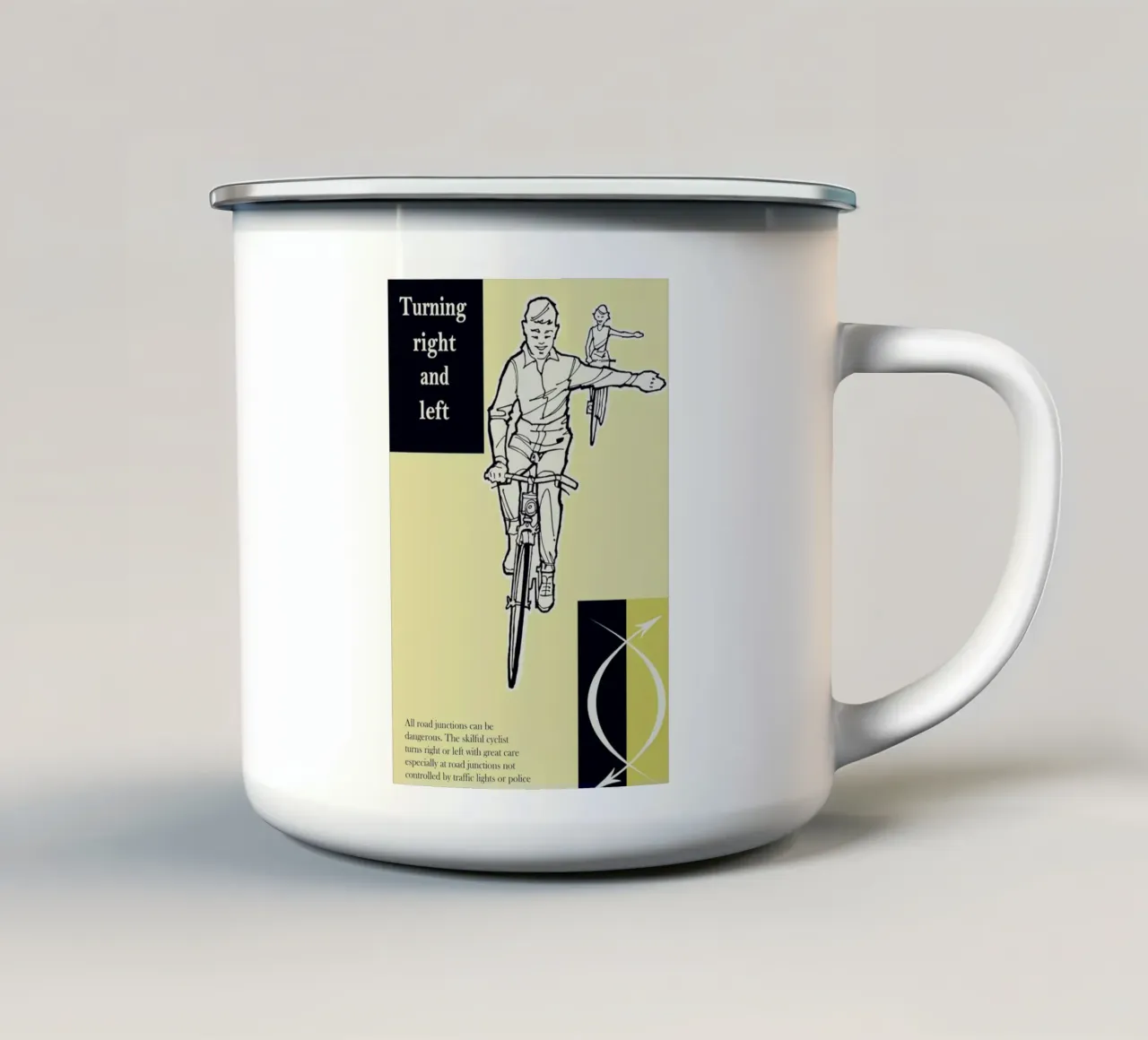Turn Right and Left tazza in smalto da Hemingway Design