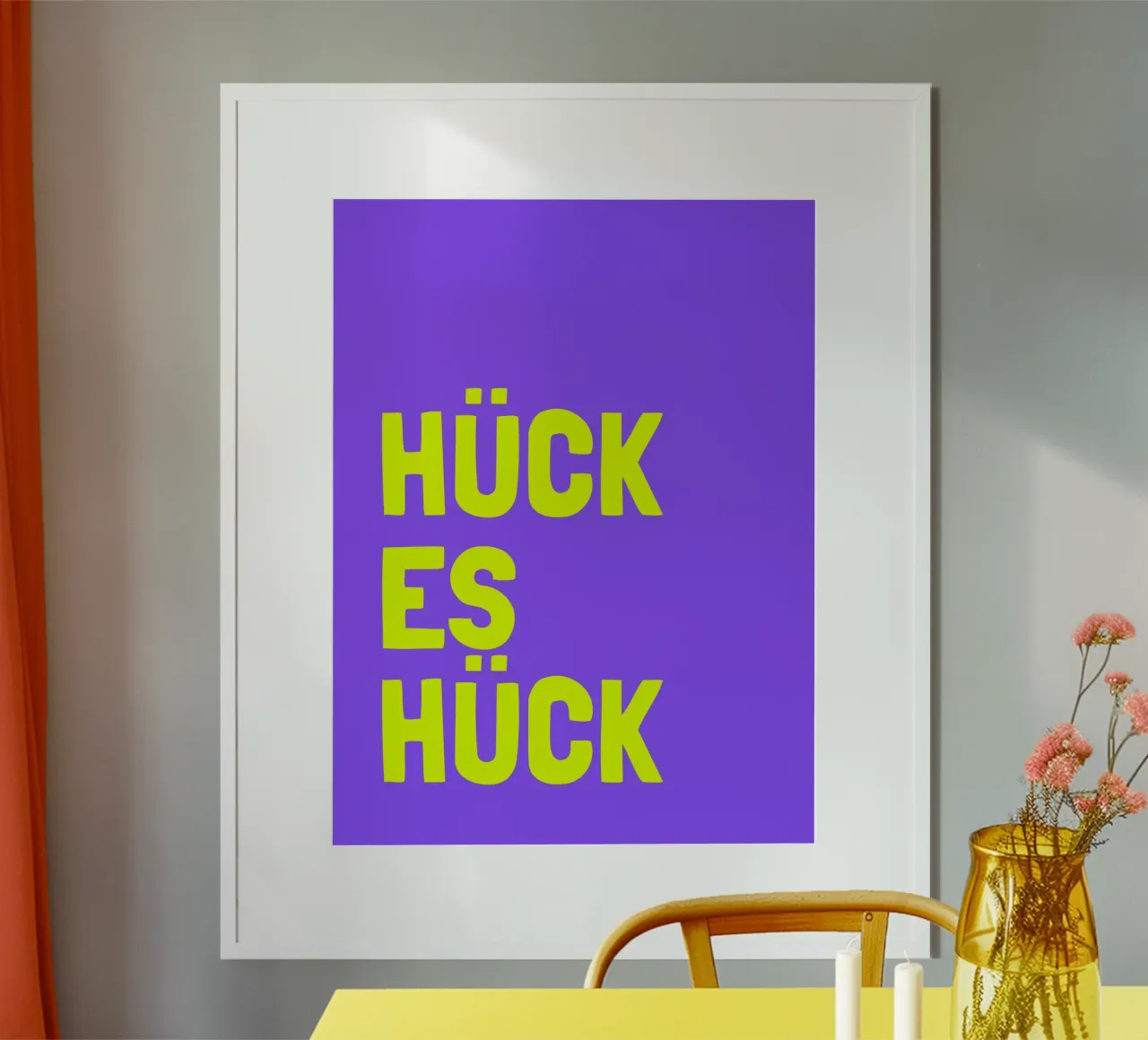 Hück es hück poster con telaio in legno da Ohkimiko