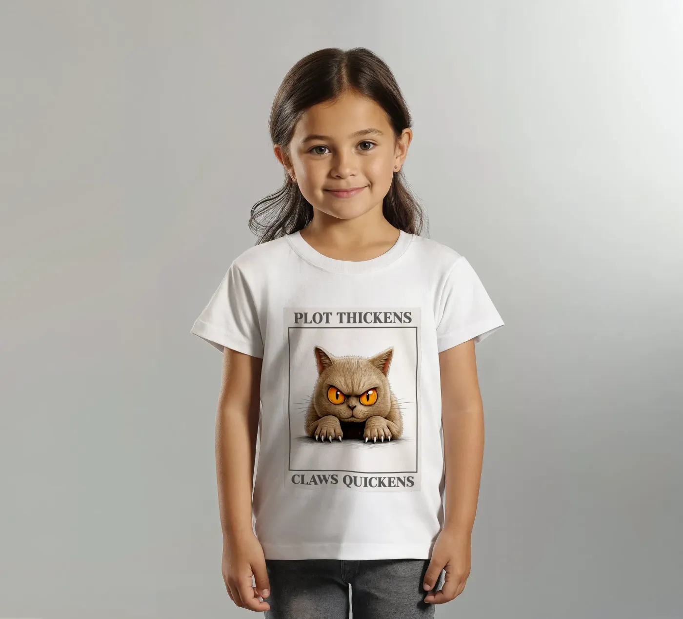 plot thickens claws quickens t-shirt bambini da kadilans