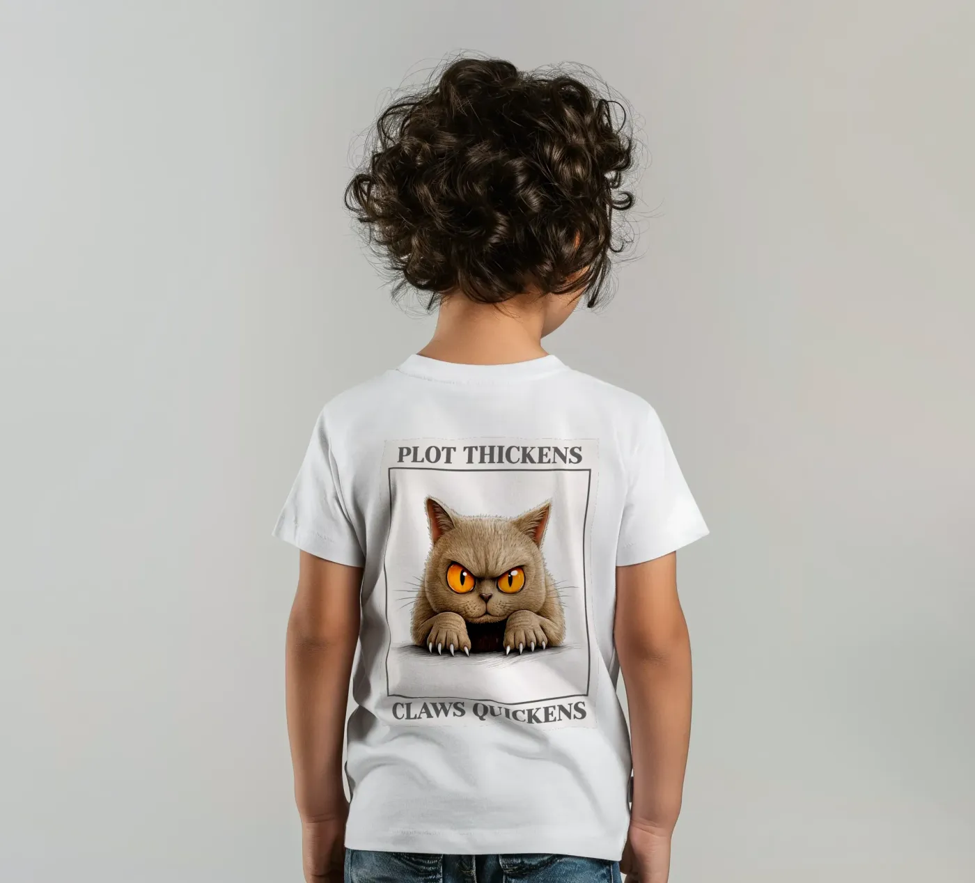 plot thickens claws quickens t-shirt bambini da kadilans