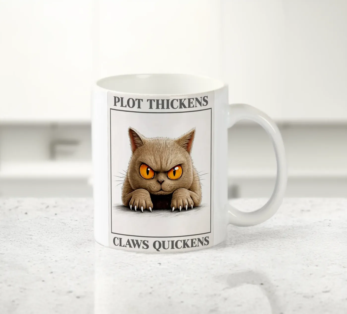 plot thickens claws quickens ceramic mug by kadilans