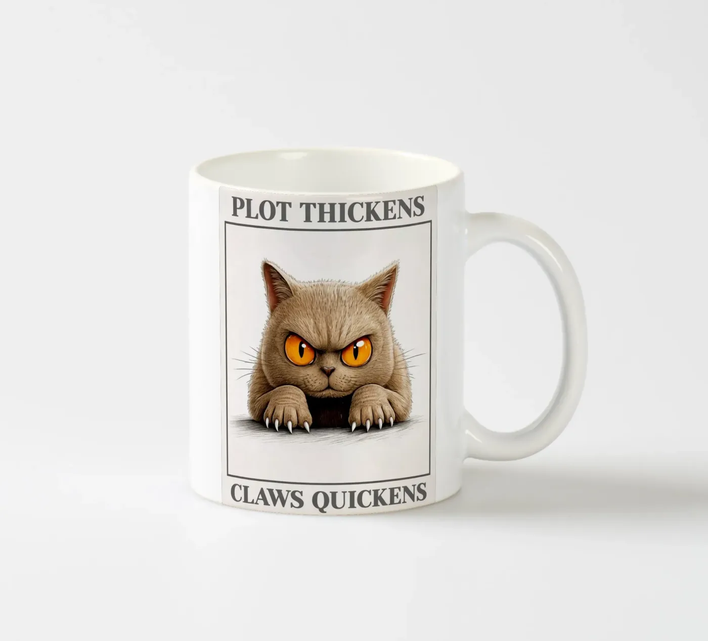 plot thickens claws quickens ceramic mug by kadilans