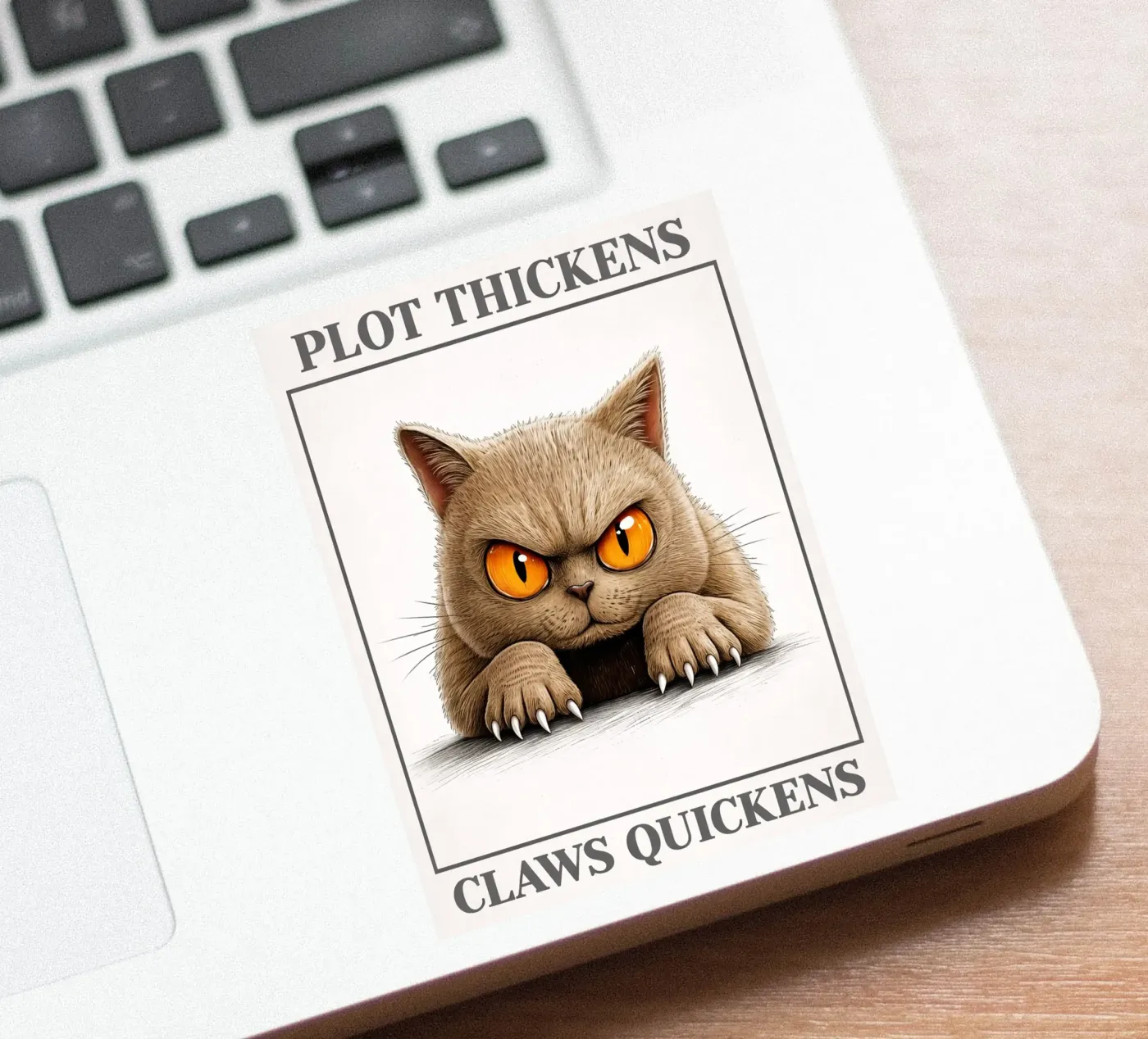 plot thickens claws quickens sticker by kadilans