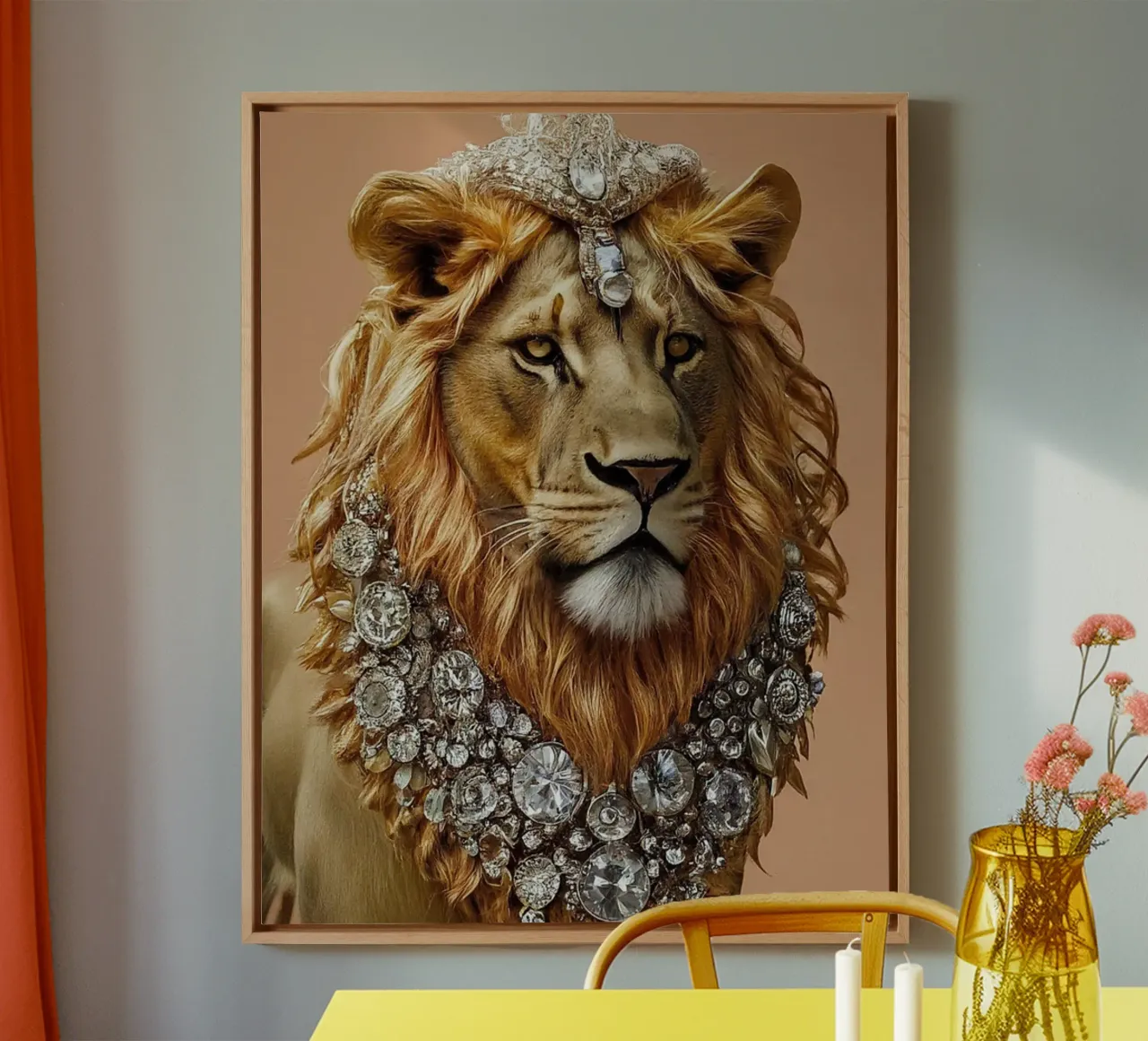 King of the Savannah 2 canvas with Floater frame by Rezh creations