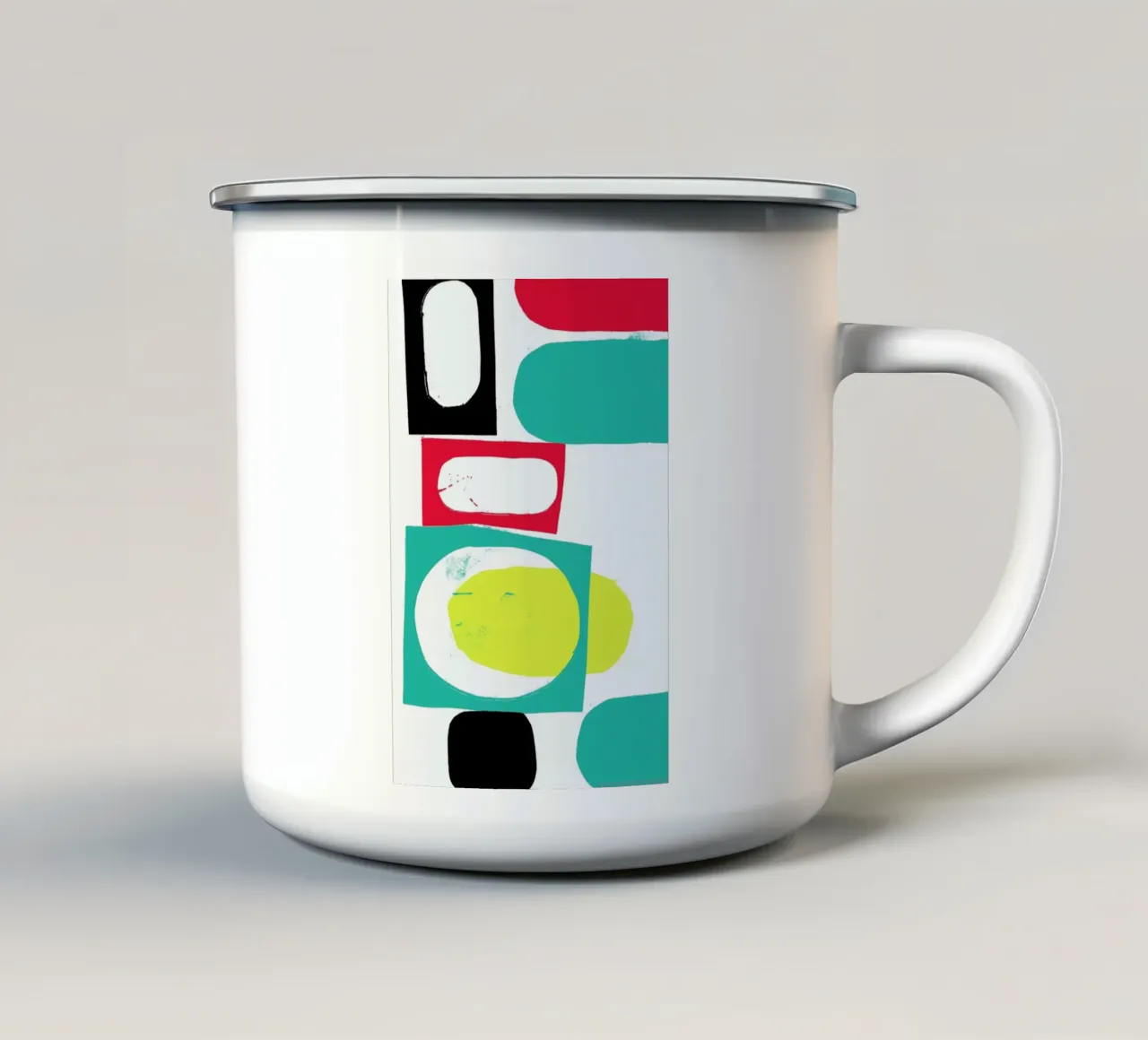 Cutting Edges II enamel mug by Catherine Aguilar