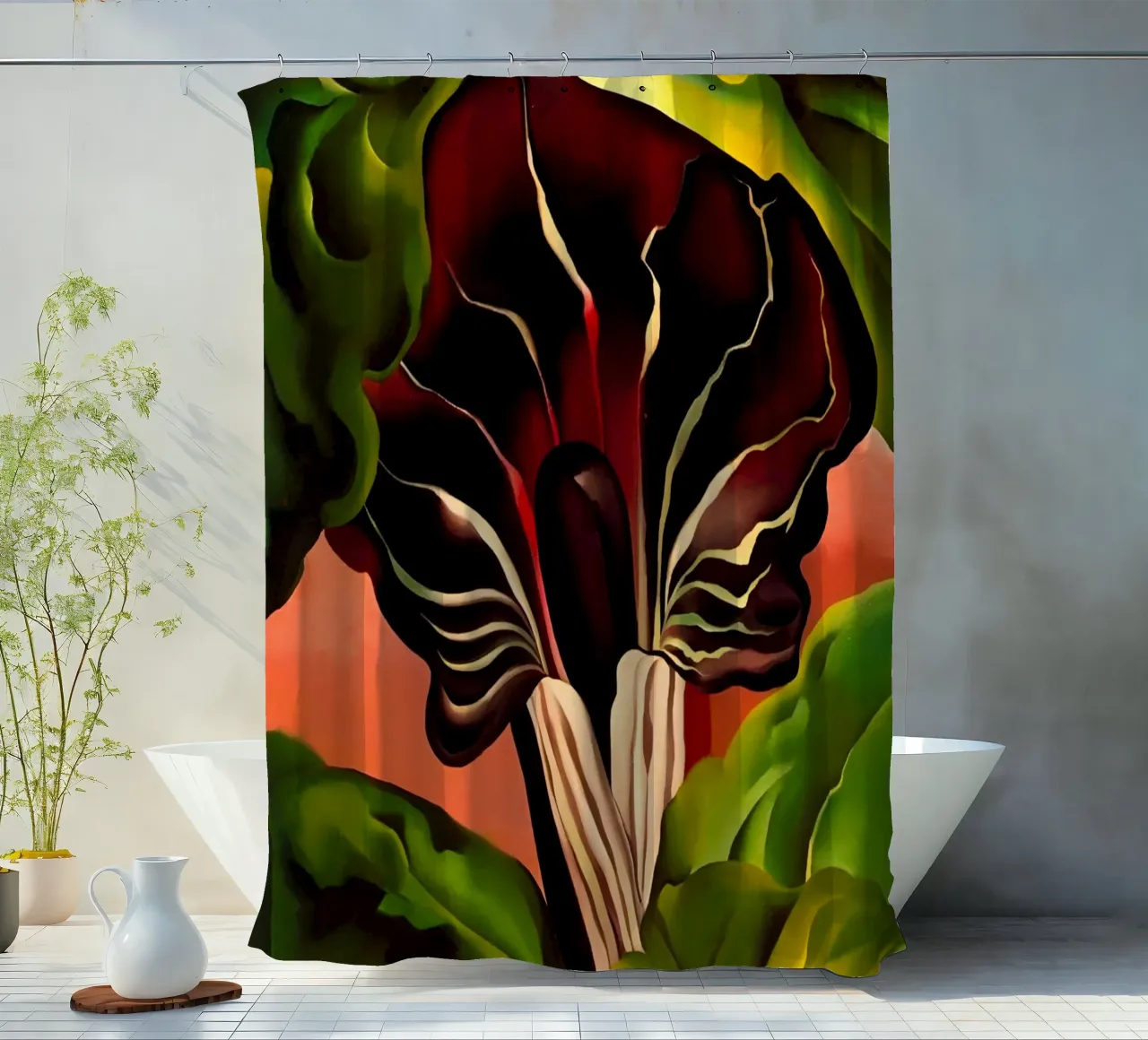 Georgia O'Keeffe - Jack-in-the-Pulpit II, 1930 tenda da doccia da Kinsley