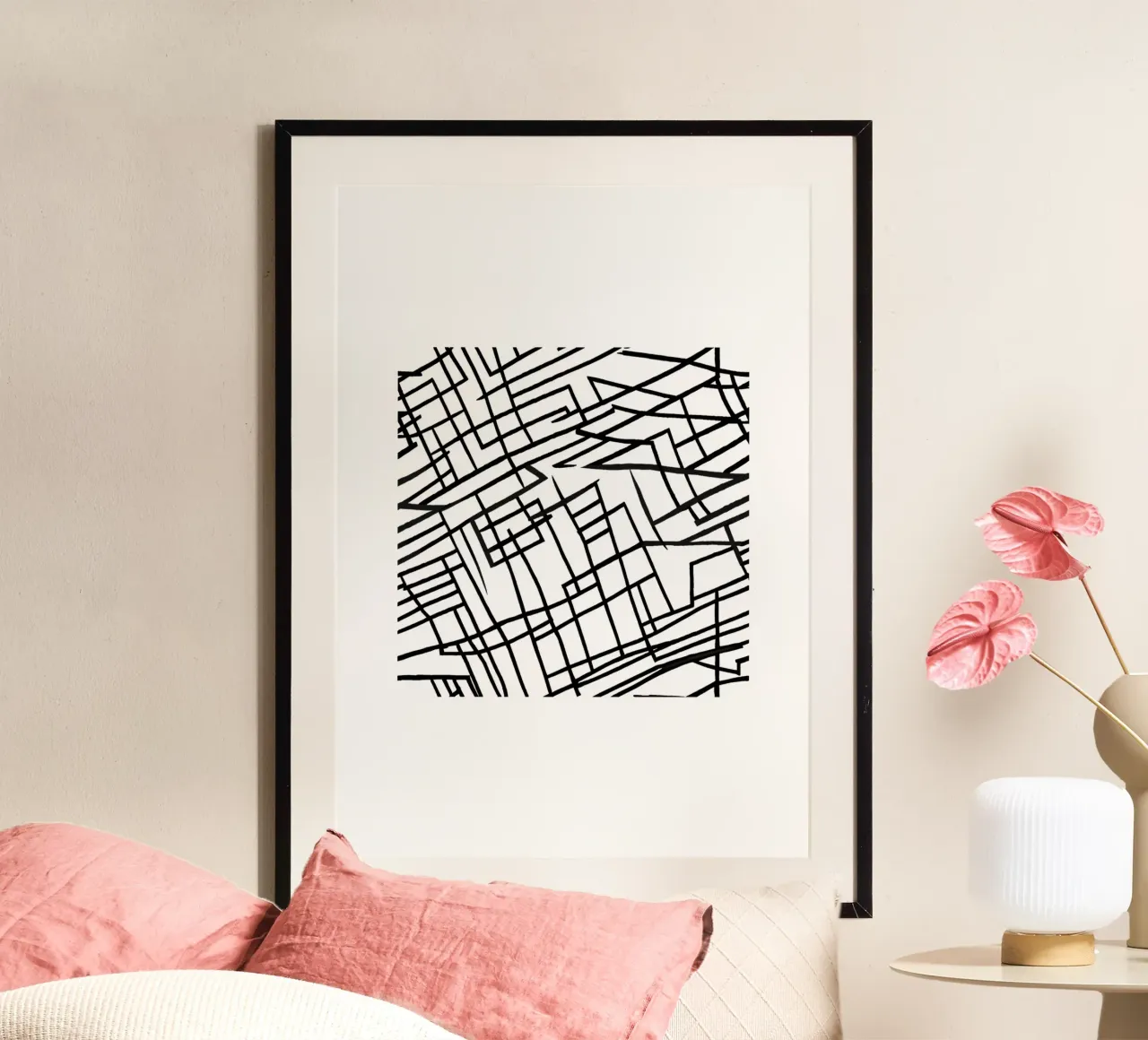 Astrazione 2 poster con telaio in legno da Rezh creations