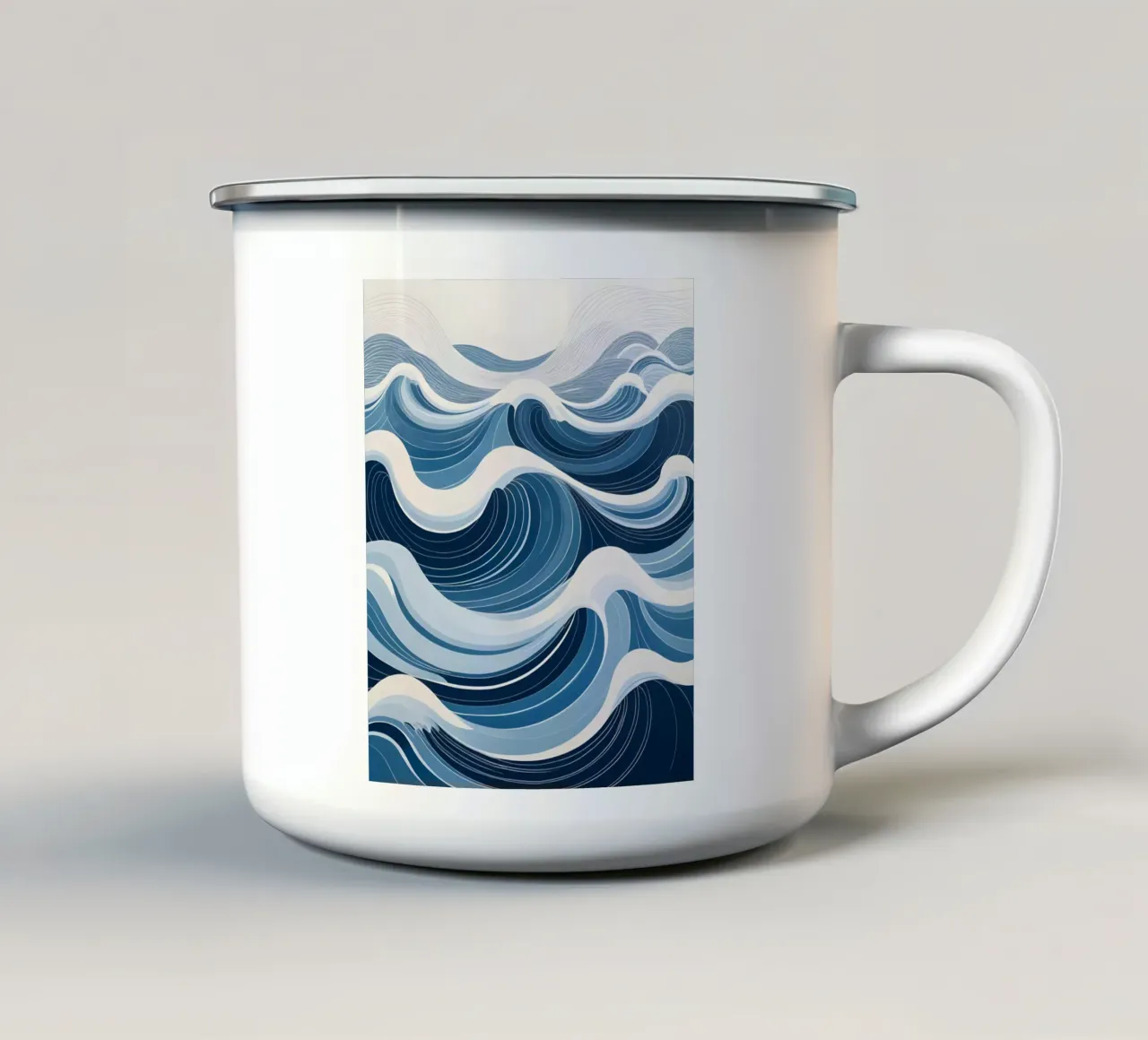L'abbraccio dell'oceano tazza in smalto da Artistic-shop