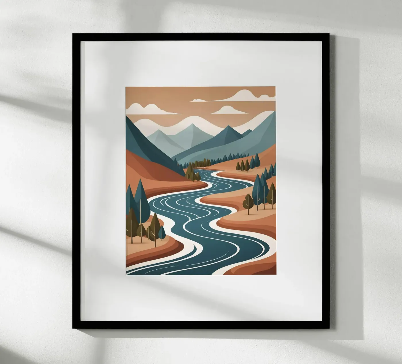 Serene River Valley poster van Artistic-shop