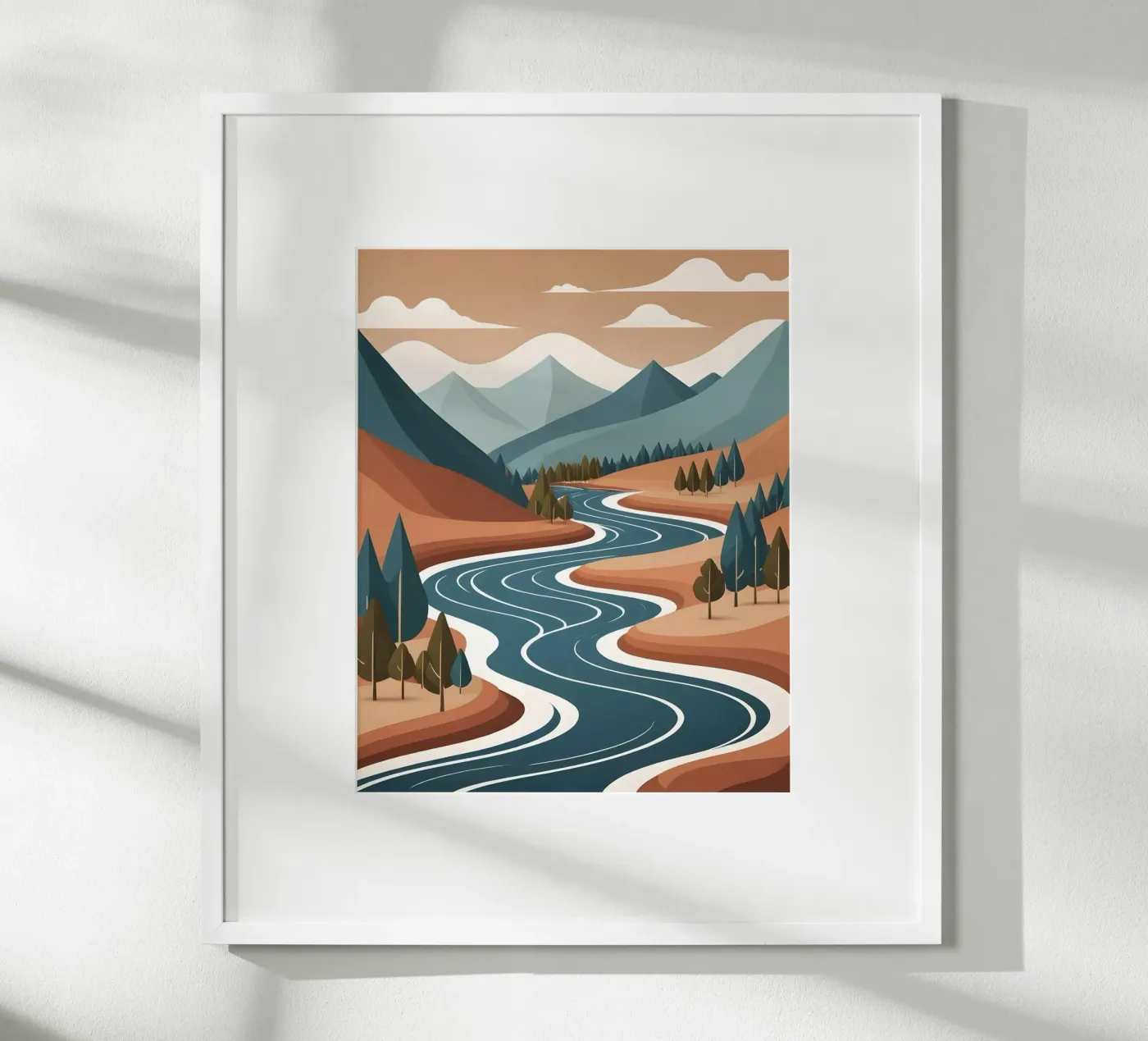 Serene River Valley poster van Artistic-shop