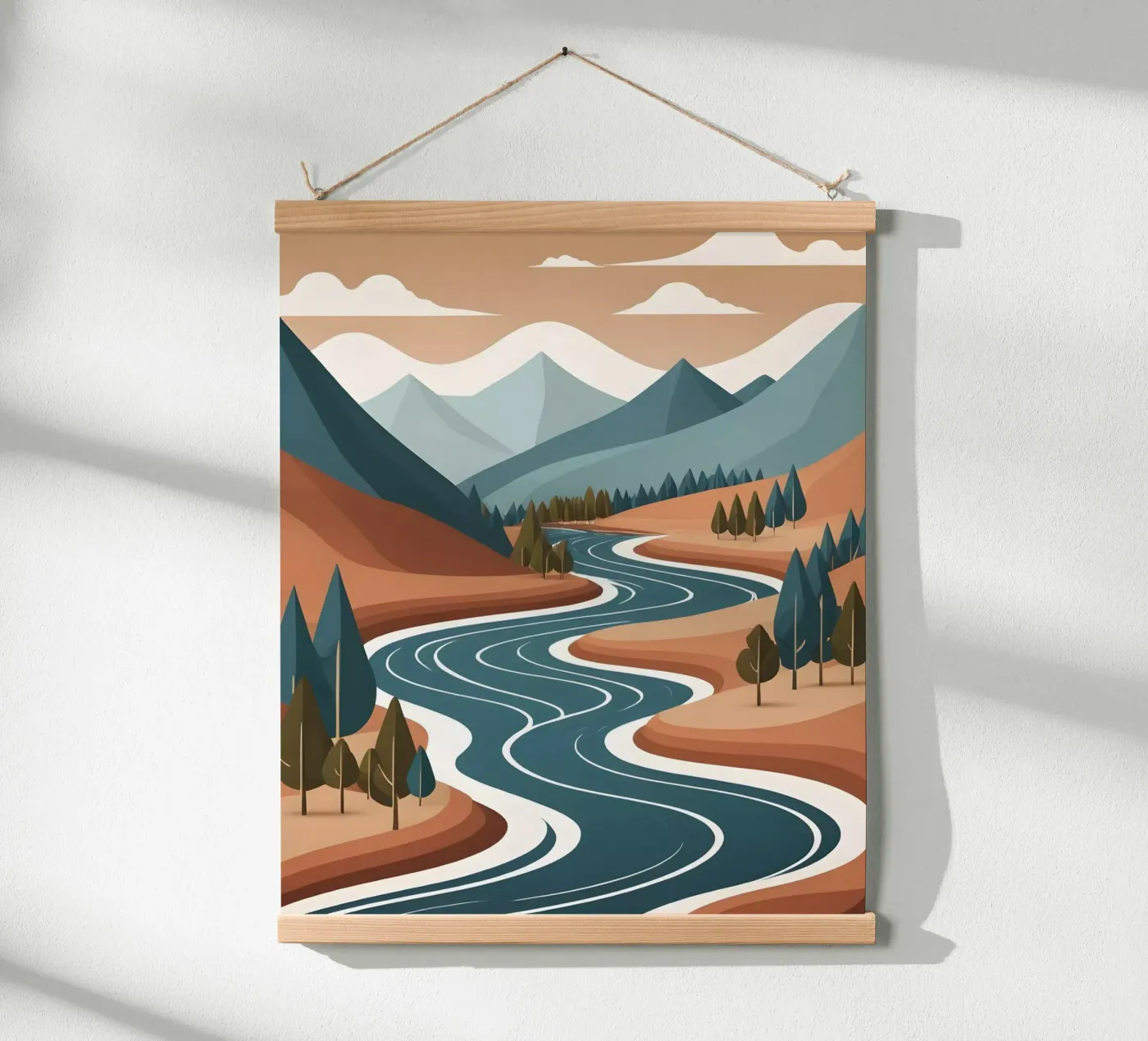 Serene River Valley poster van Artistic-shop