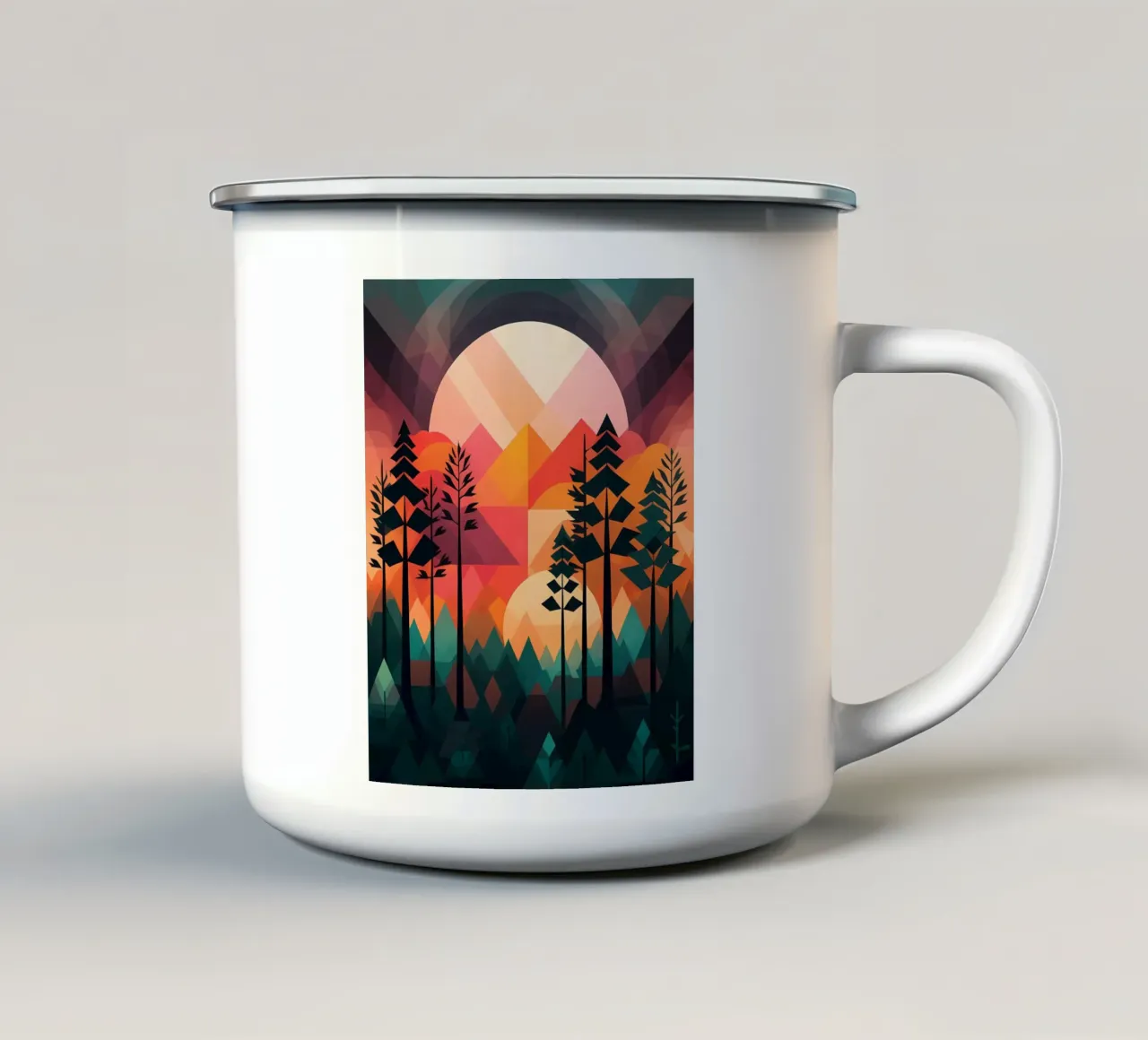 Sonnenuntergangssinfonie Emaille Tasse von Artistic-shop