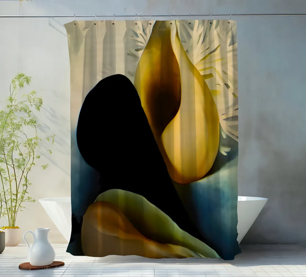 Georgia O'Keeffe - Trois coquillages, 1937 rideau de douche de Kinsley