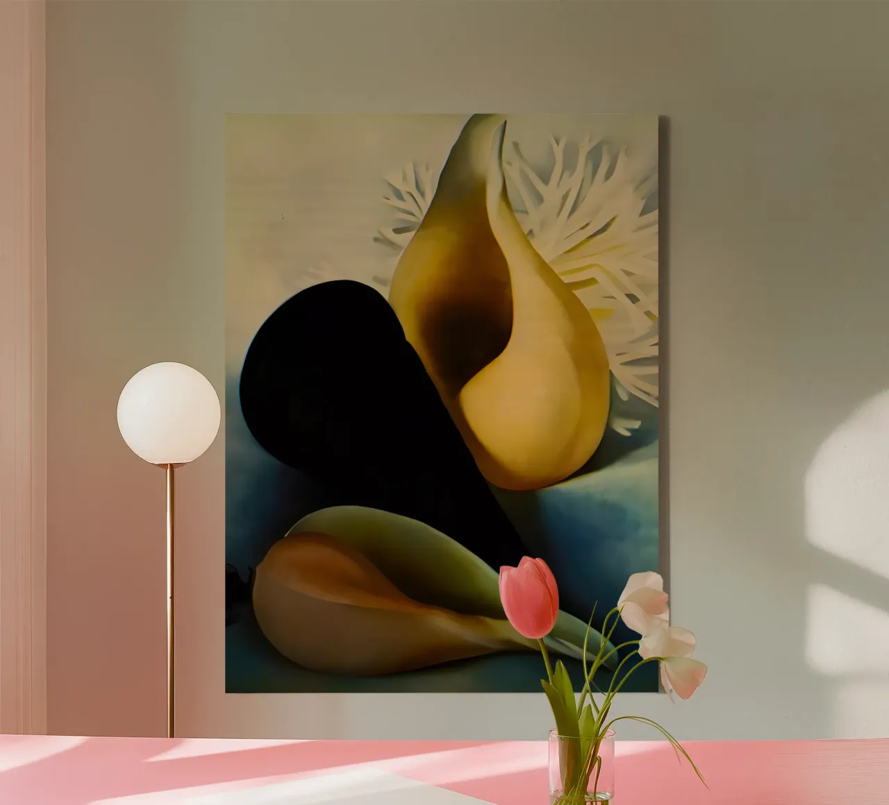 Georgia O'Keeffe - Tre conchiglie, 1937 tela con Cornice a cassetta da Kinsley