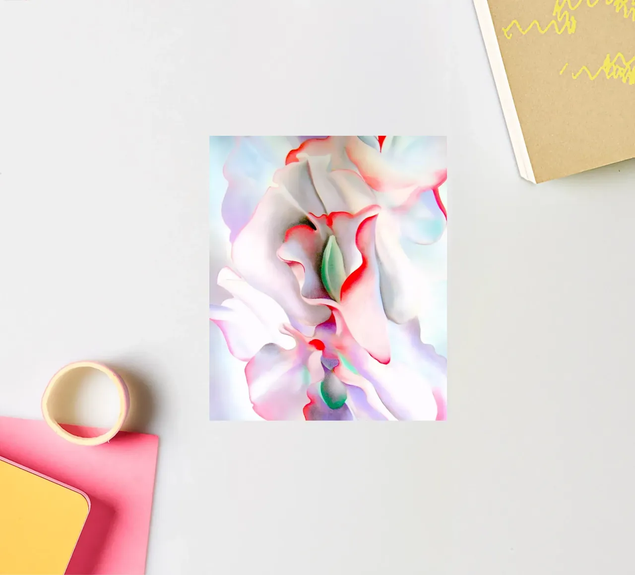 Georgia O'Keeffe - Pink sweet peas II sticker by Kinsley