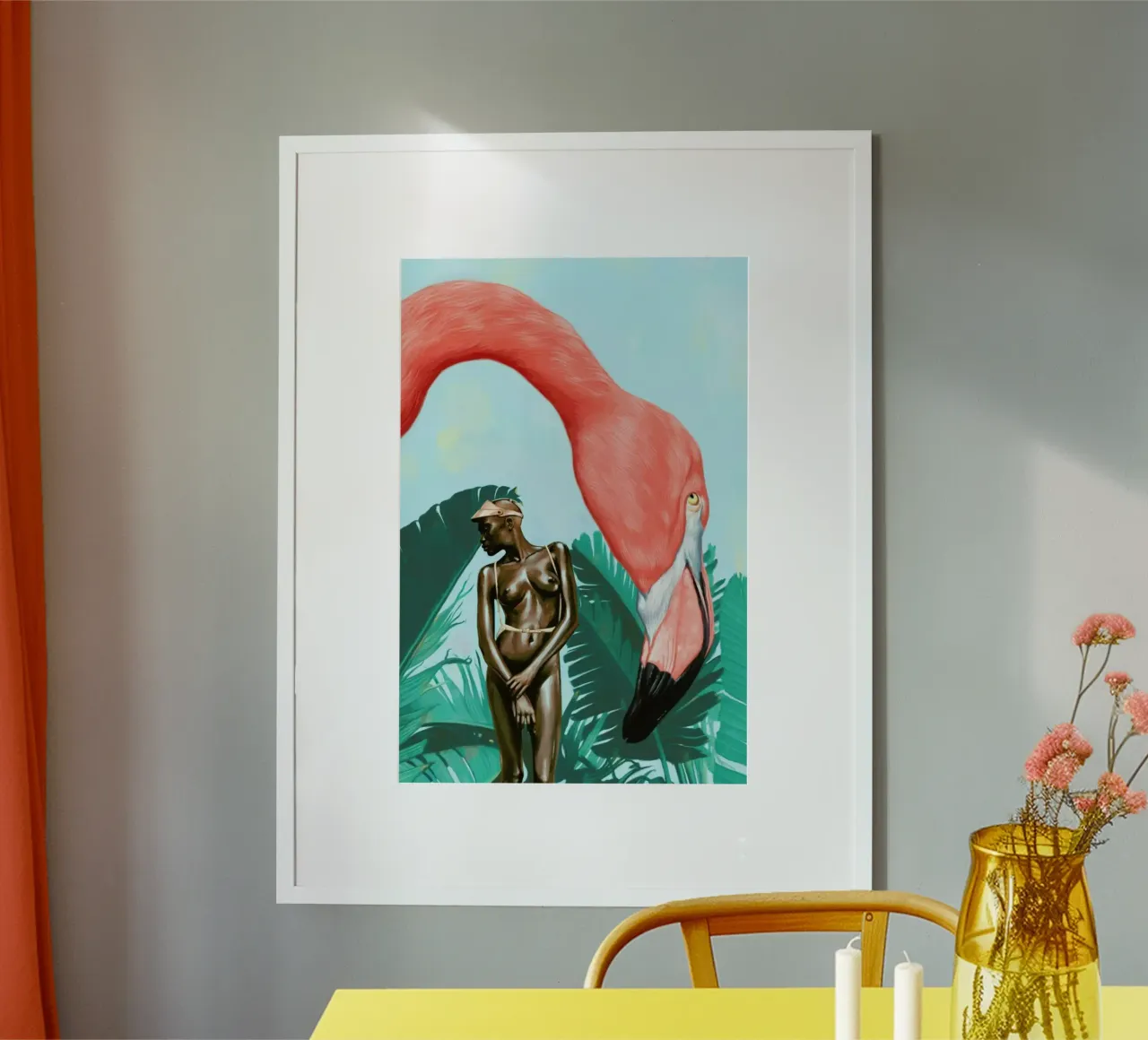 Mid Afternoon At The Plastic Garden poster con telaio in alluminio da Alexander Grahovsky