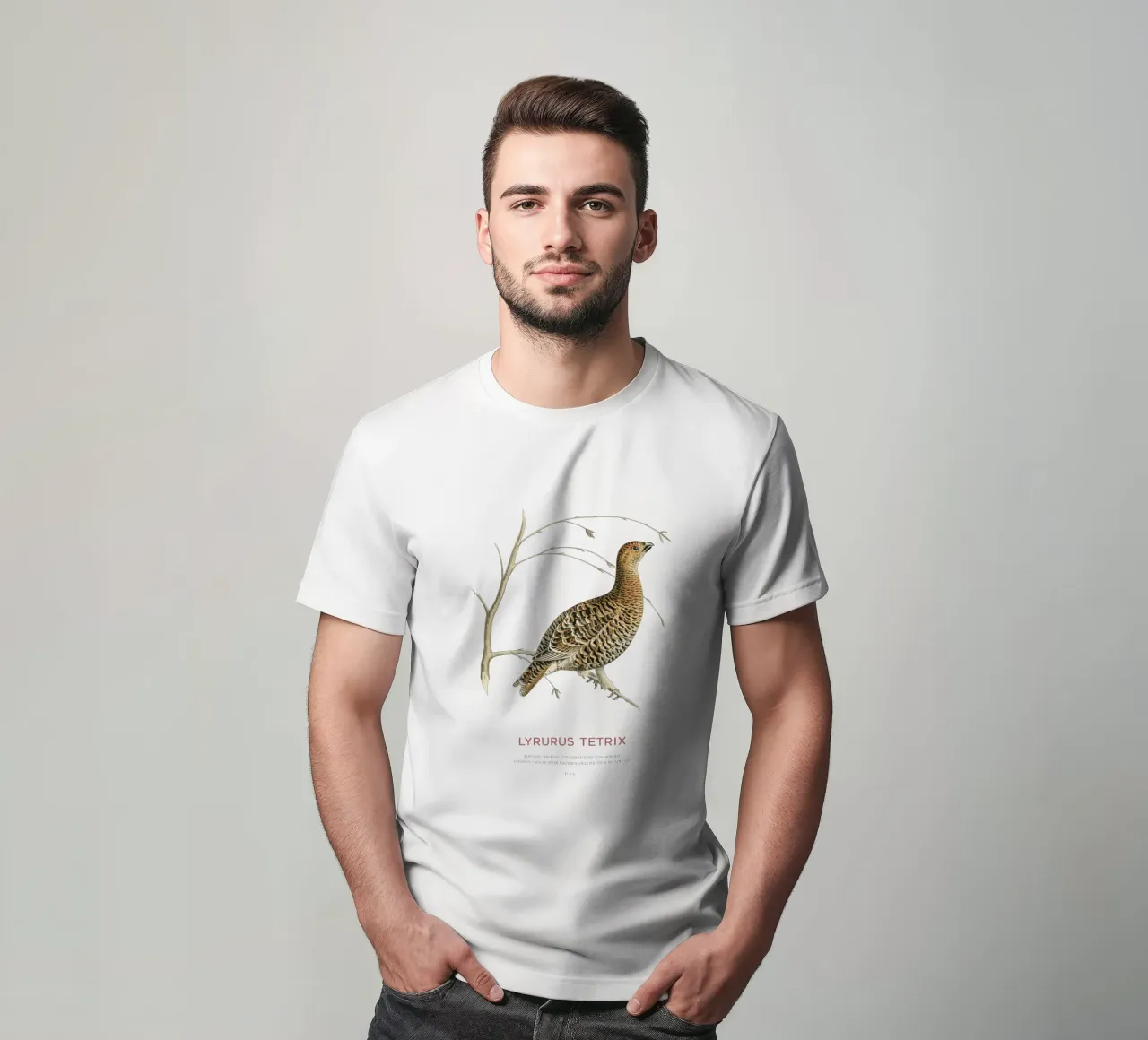 Birkhahn oder Lyrurus tetrix T-Shirt von Vintagrafica