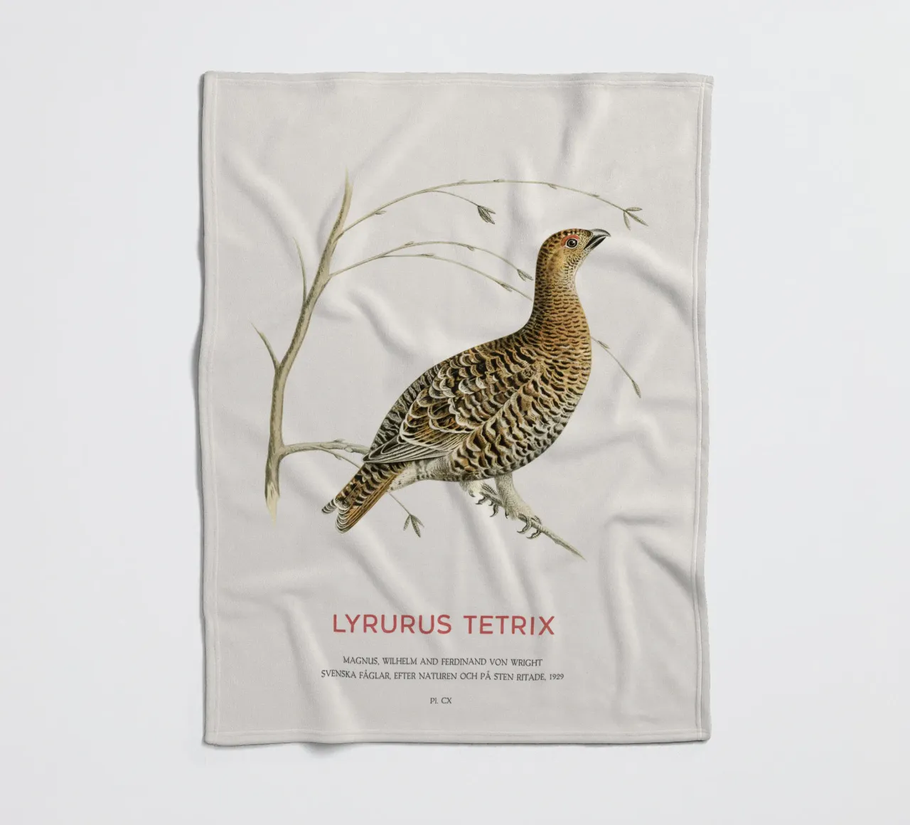 Birkhahn oder Lyrurus tetrix Fleecedecke von Vintagrafica