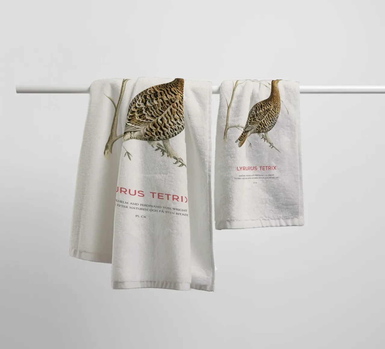 Birkhahn oder Lyrurus tetrix Handtuch von Vintagrafica
