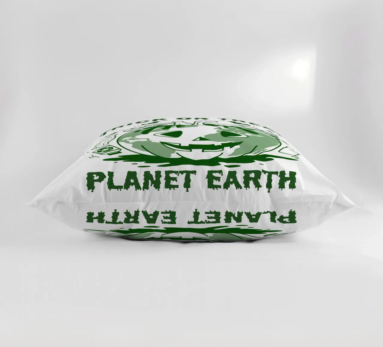 Trick or Treat Planet Earth decorative cushion by cafelab