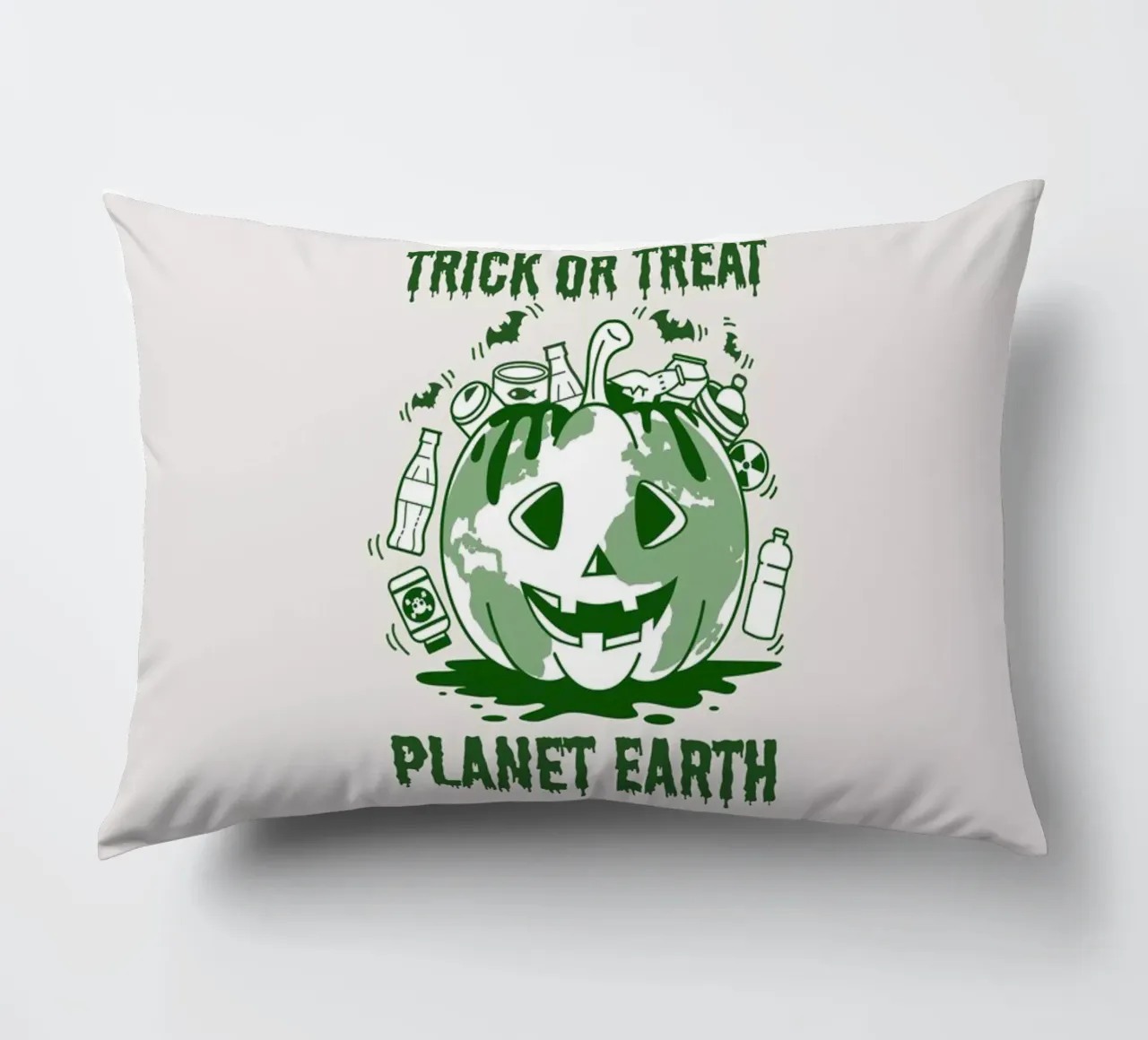 Trick or Treat Planet Earth decorative cushion by cafelab