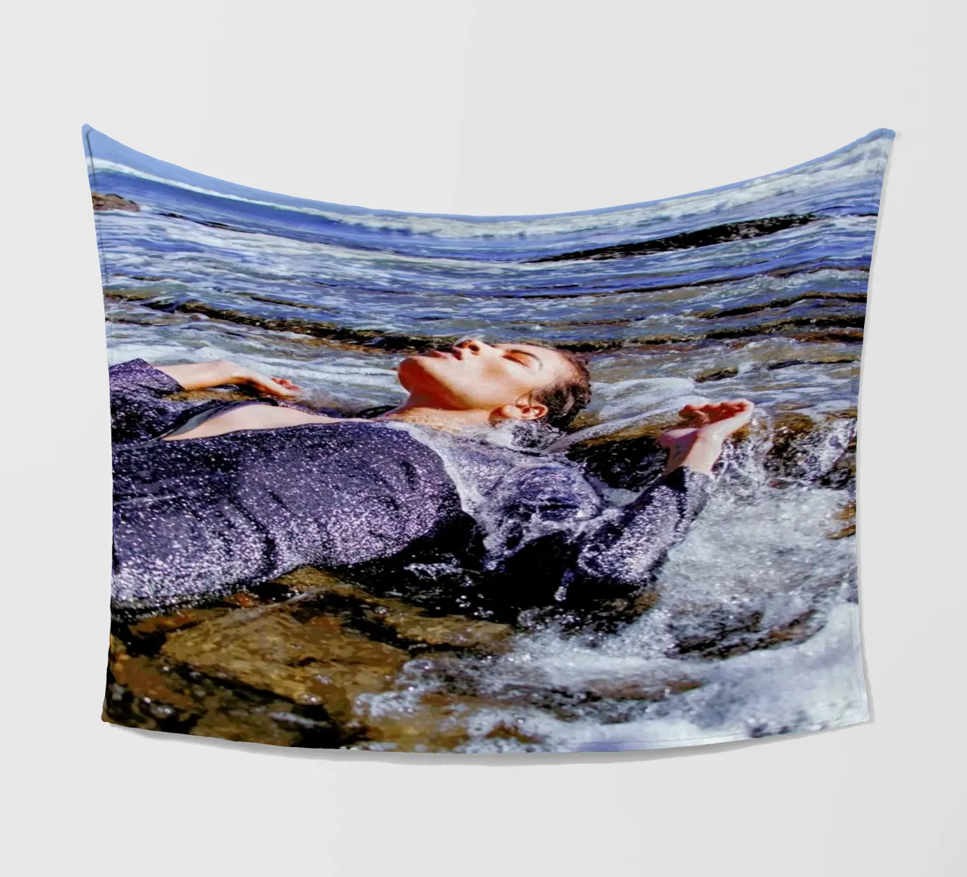 Tide Pools fleece blanket by Aysha Banos