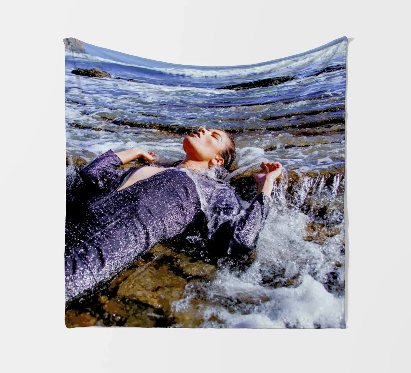 Tide Pools fleece blanket by Aysha Banos