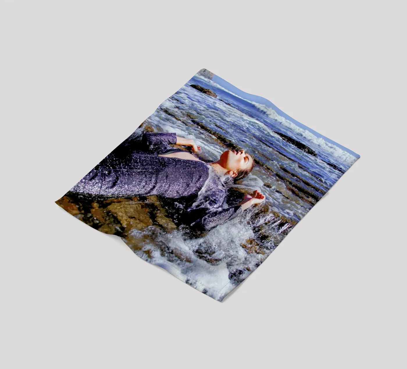 Tide Pools fleece blanket by Aysha Banos