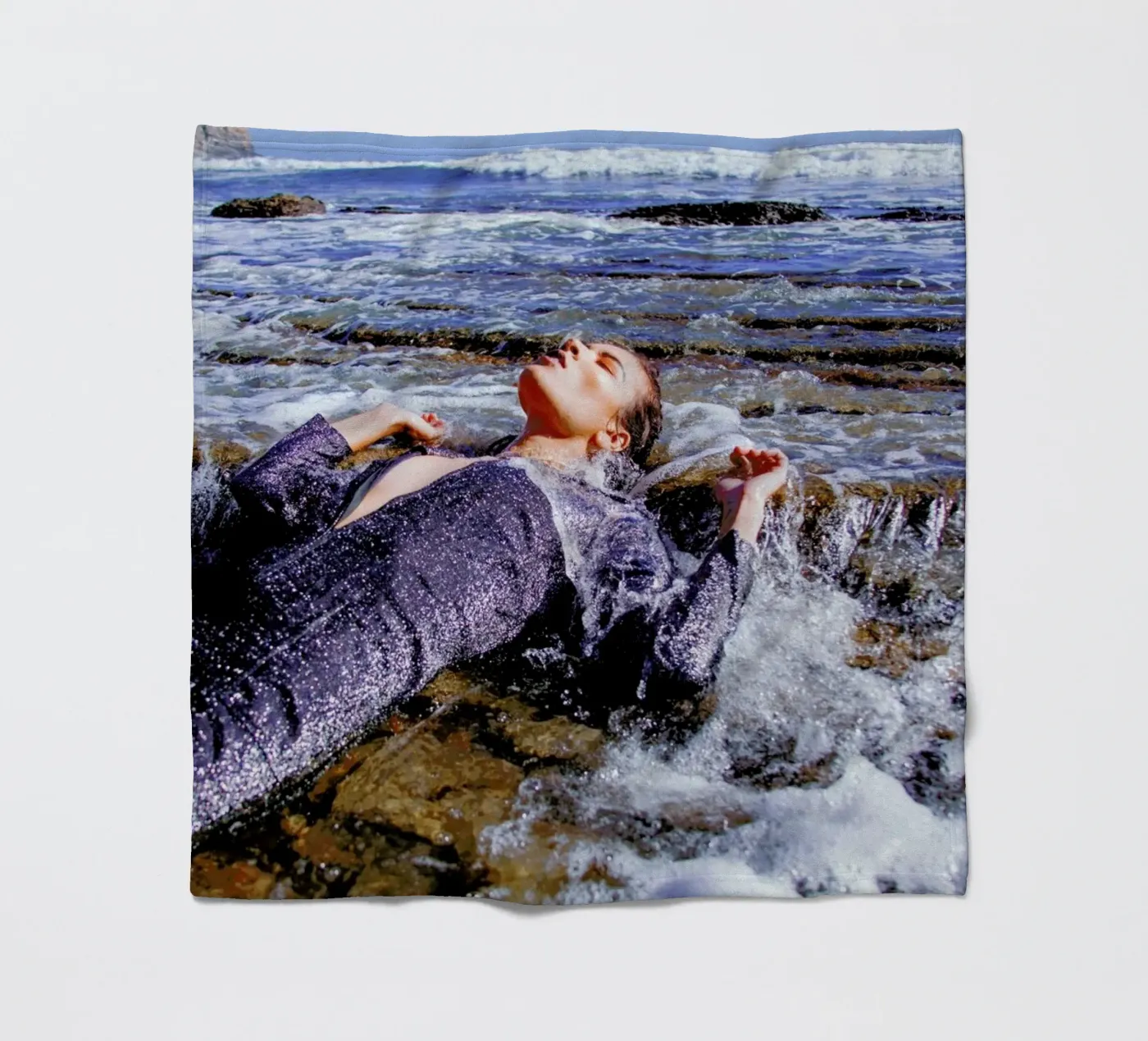 Tide Pools fleece blanket by Aysha Banos