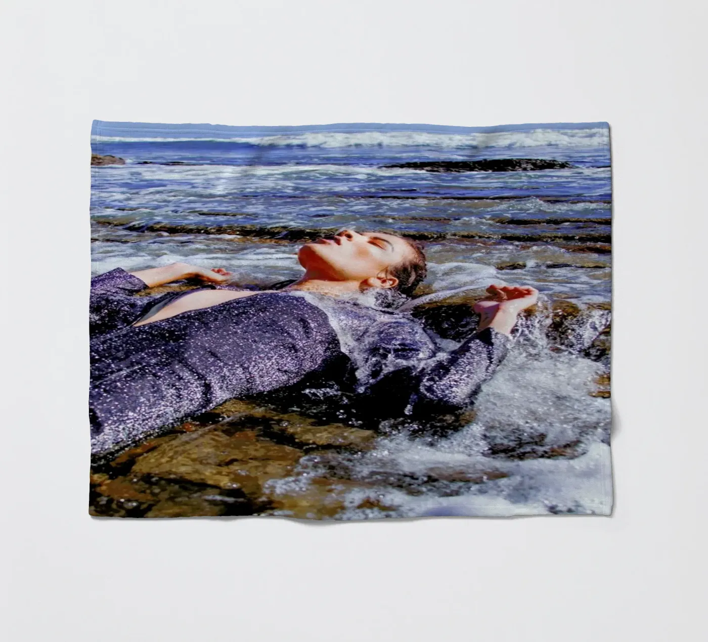 Tide Pools fleece blanket by Aysha Banos