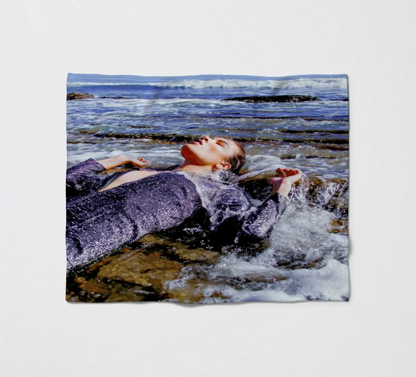 Tide Pools fleece blanket by Aysha Banos