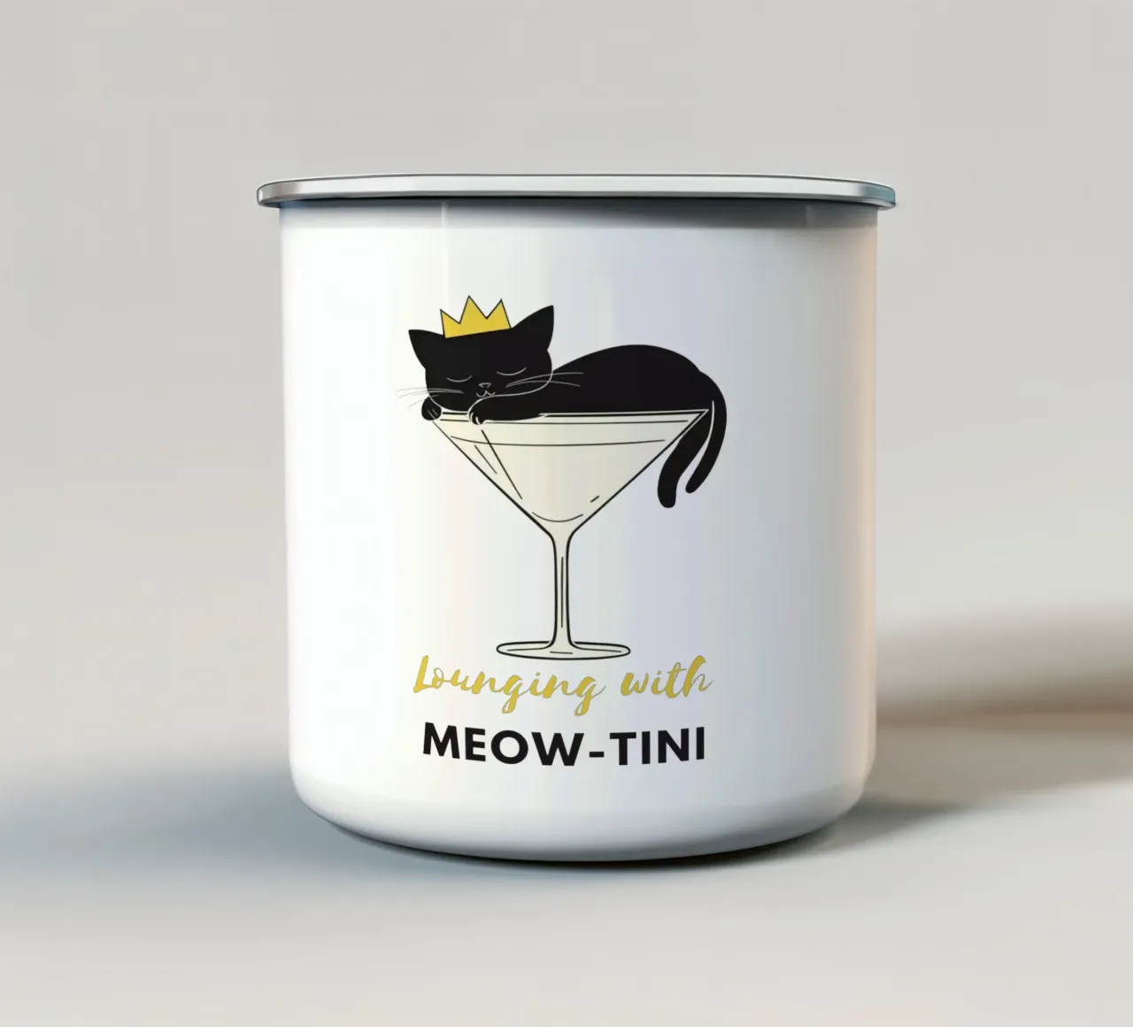 Faule Katze Emaille Tasse von Street Boutique