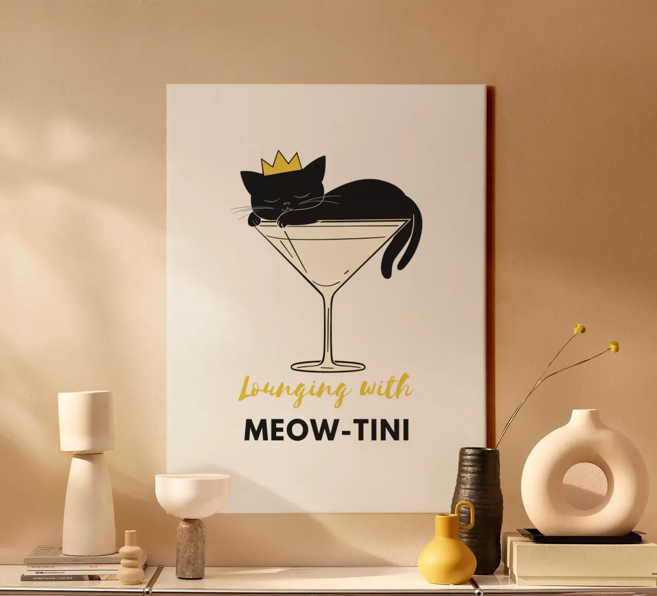 Chat paresseux toile de Street Boutique