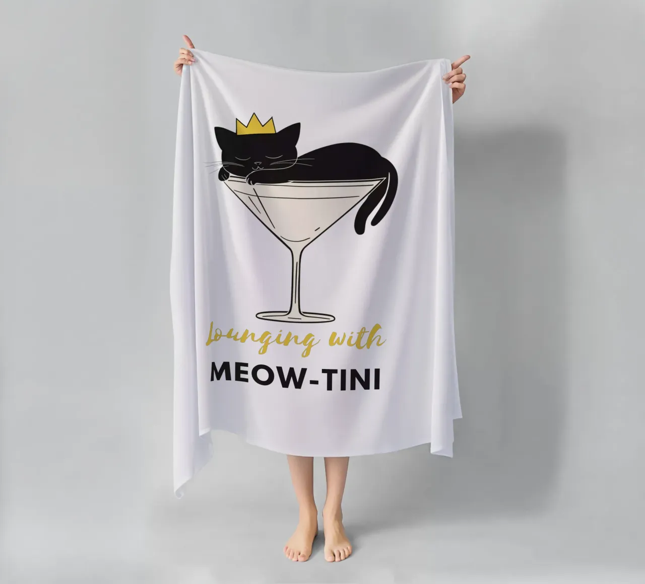 Lazy Cat beach towel by Street Boutique