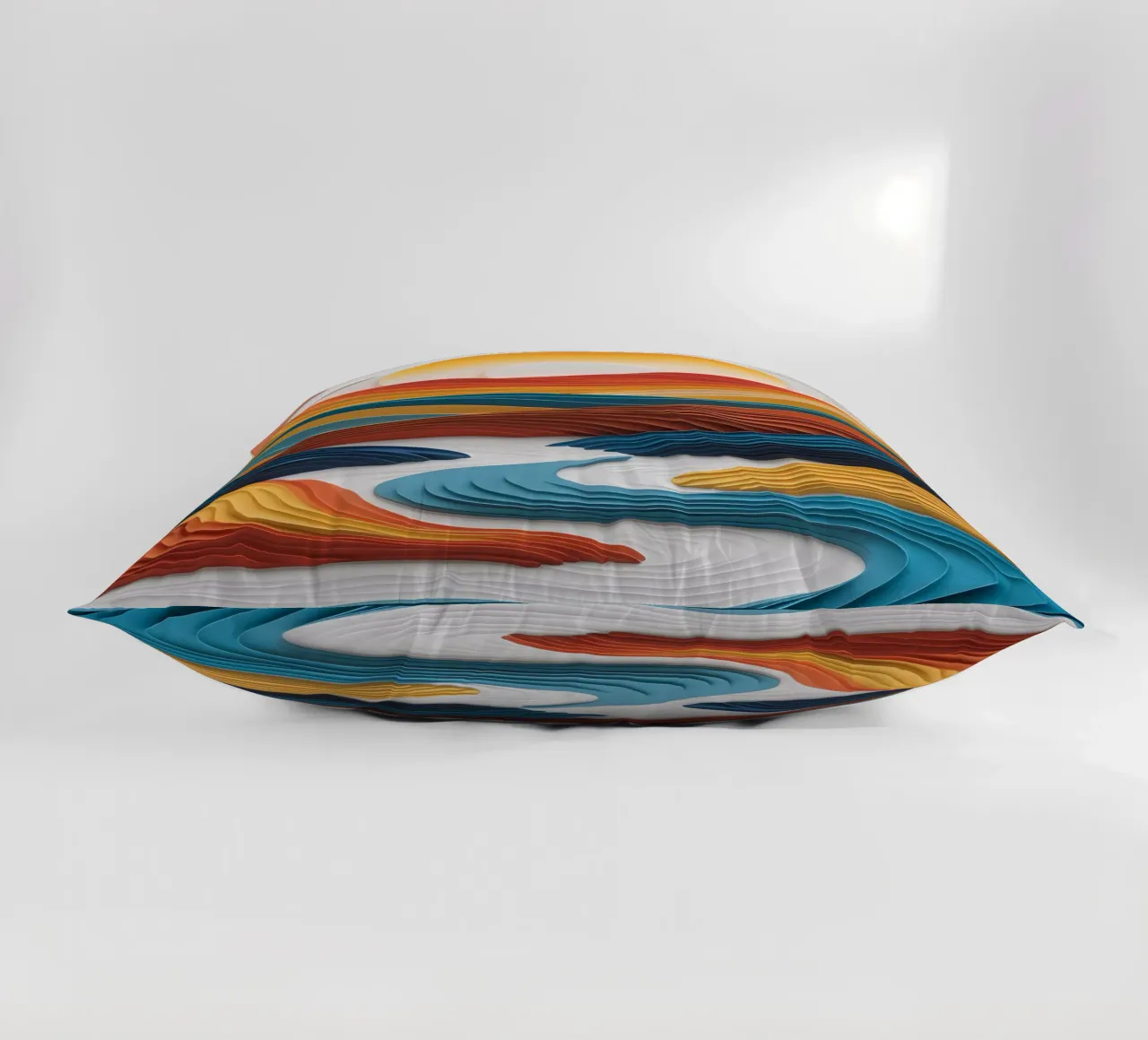 Sunset Serenity: A Papercrafted Mountainscape decorative cushion by Artistic-shop
