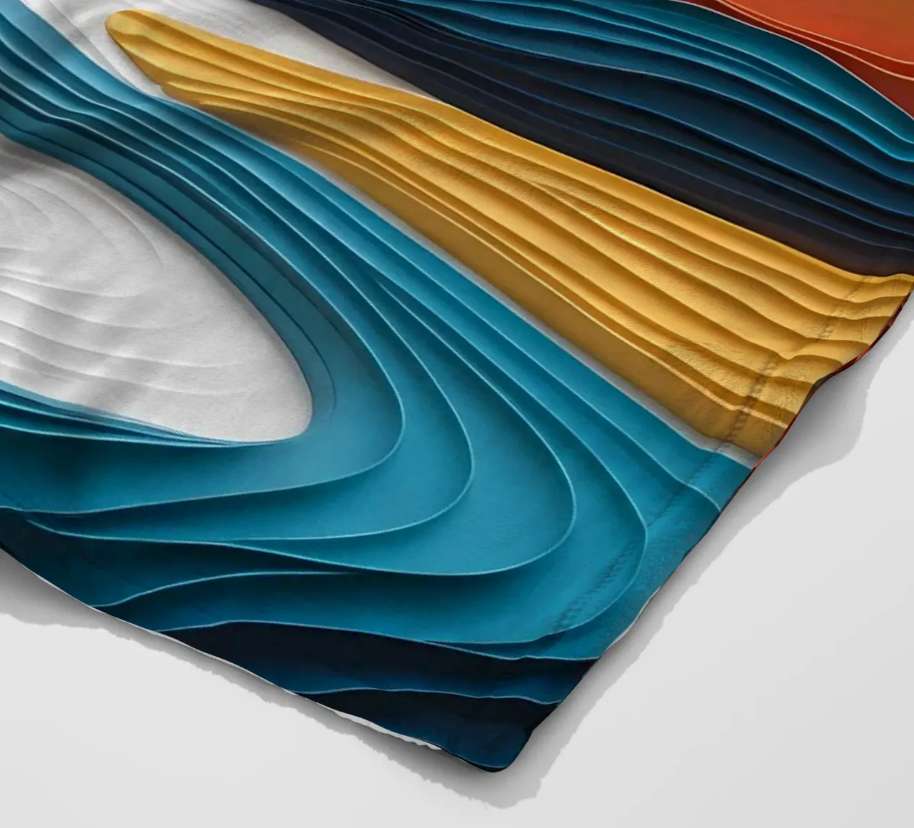 Sunset Serenity: A Papercrafted Mountainscape fleece blanket by Artistic-shop
