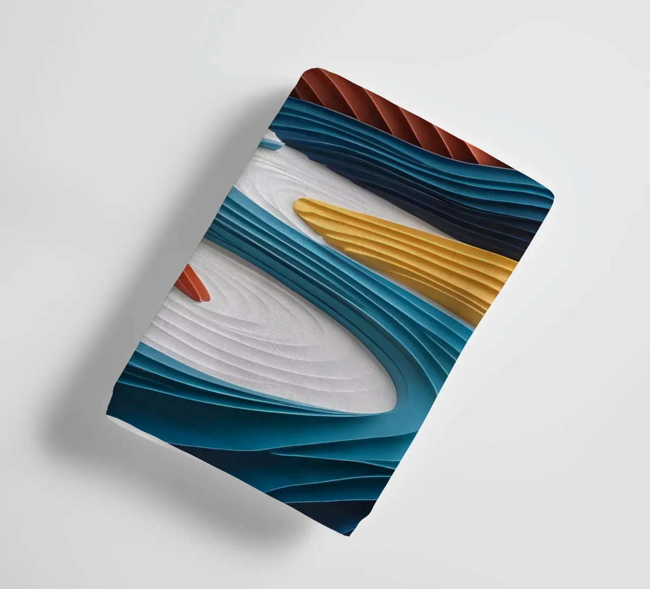 Sunset Serenity: A Papercrafted Mountainscape towel by Artistic-shop