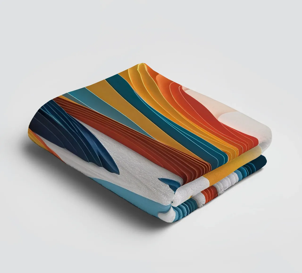 Sunset Serenity: A Papercrafted Mountainscape towel by Artistic-shop