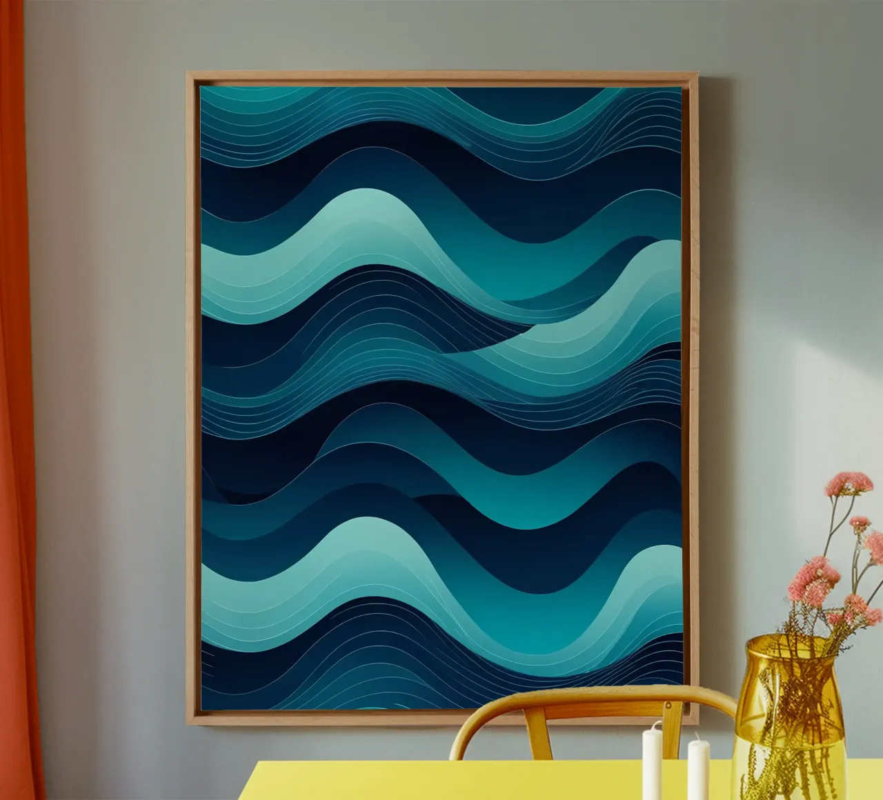L'abbraccio dell'oceano tela con Cornice a cassetta da Artistic-shop