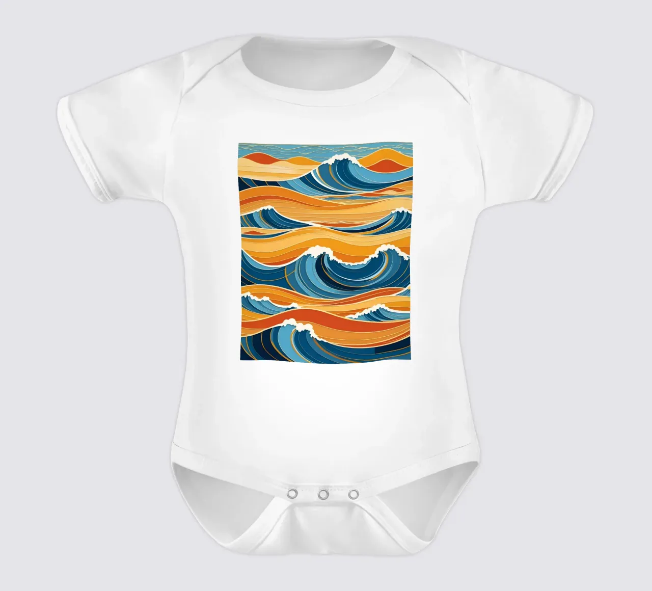 Oceaangolven in harmonie babyrompertje korte mouwen van Artistic-shop