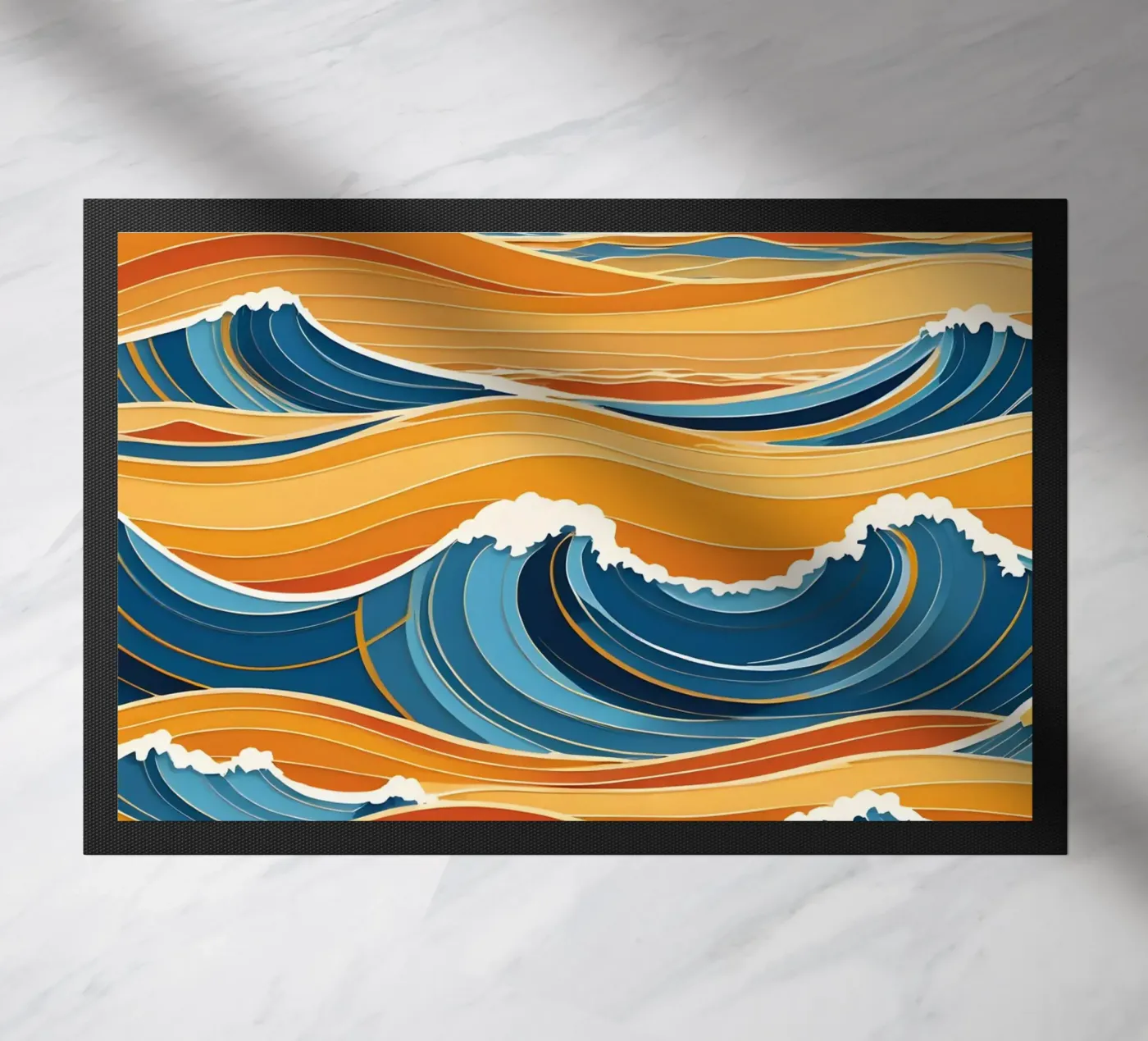Ocean Waves in Harmony doormat by Artistic-shop
