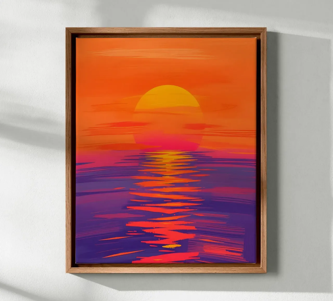 Zonsondergang Symfonie canvas met Baklijst van Artistic-shop