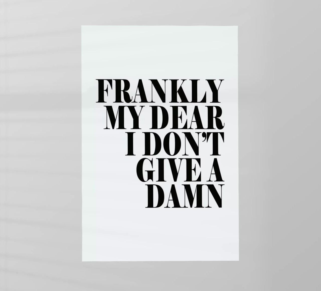 Frankly My Dear I Don’t Give A Damn pellicola backlit da Honeymoon Hotel