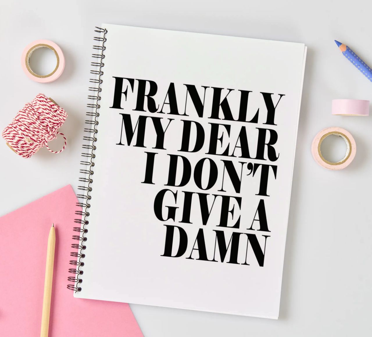 Frankly My Dear I Don’t Give A Damn spiral notebook by Honeymoon Hotel