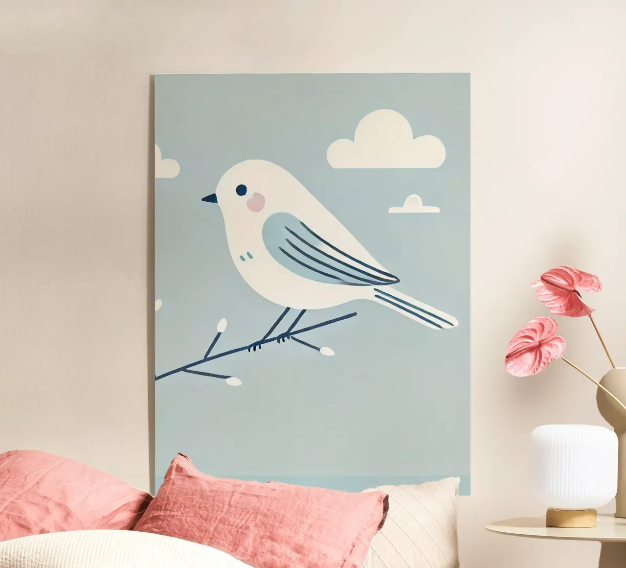 Zingende duif acryl van Alegria Fantasia