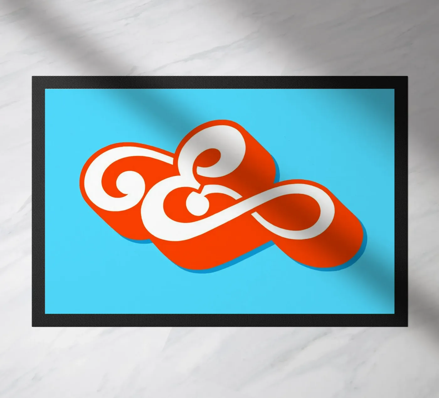 E orange doormat by Glettering